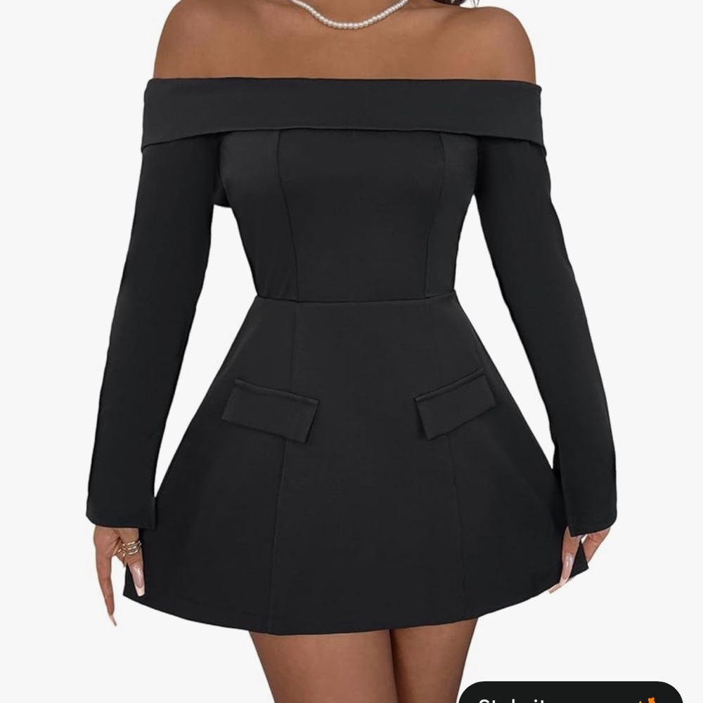 Chic Off-Shoulder Black Dress